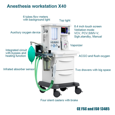 Вентилятор для анестезии X40 с сенсорным экраном для операционной